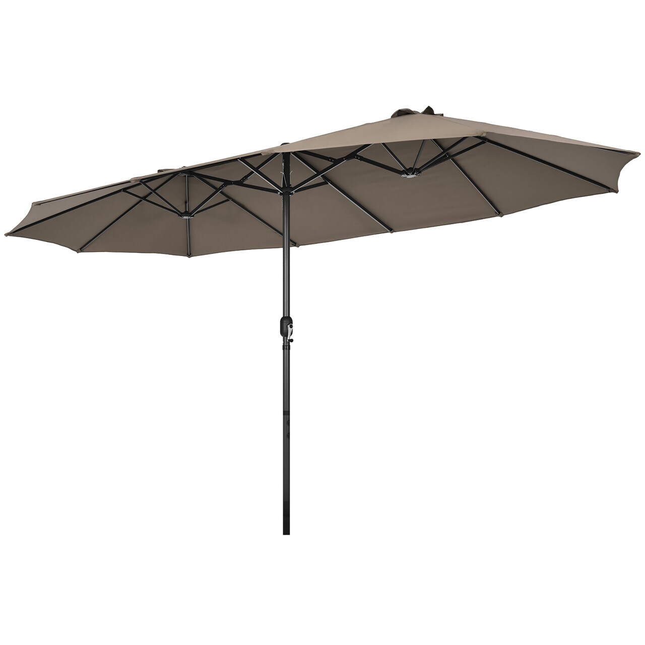 Costway 15FT Patio Double-Sided Umbrella Crank Outdoor Garden Market Sun Shade Red\Blue\Coffee\Beige\Navy\Orange\Turquoise
